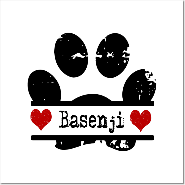 Basenji dog paw print Wall Art by artsytee